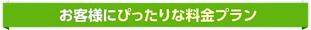 お客様にぴったりな料金プラン